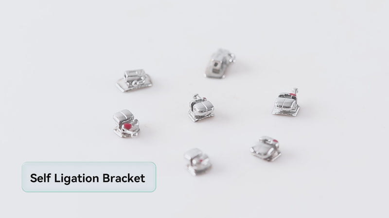 AZDENT Dental Metal Self-Ligating Brackets Roth/MBT .022 Hooks 345 With Buccal Tube Movable Hook Auxiliary Hole 20+8/Box - azdentall.com