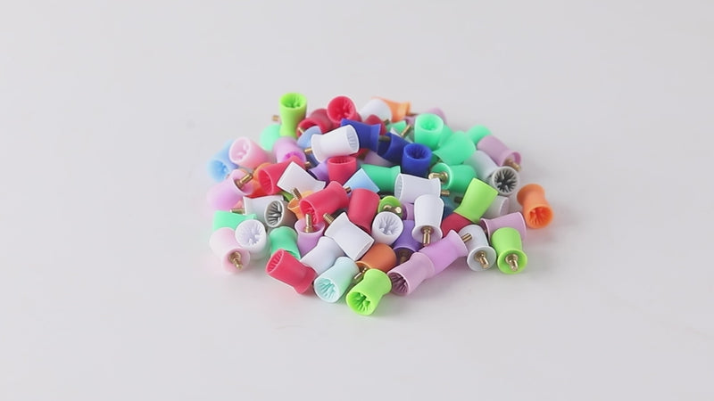 AZDENT Dental Rubber Screw Polishing Cup Soft/Hard Brushes RA2.35mm 100pcs/Box - azdentall.com