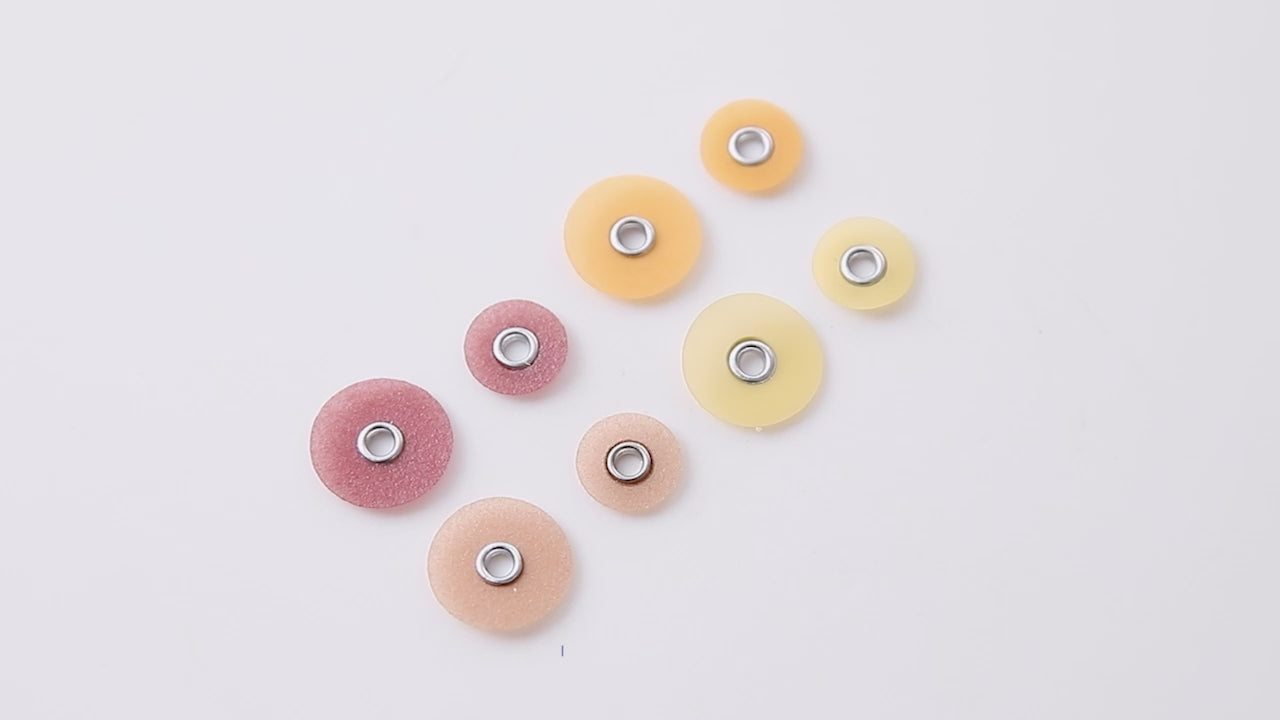 Load video: Dental Finishing &amp; Polishing Discs  1/2 or 3/8 Coarse Medium Fine Superfine &amp; Mandrel CA 2.35mm - azdentall.com