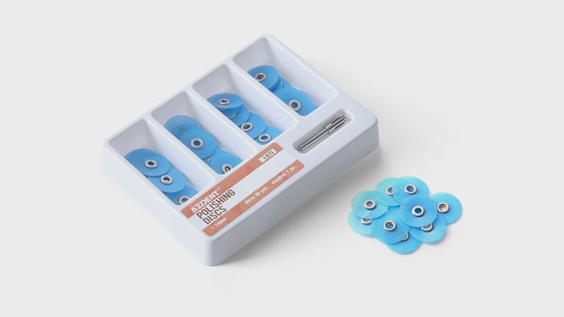 AZDENT Composite Polishing Discs φ14mm with Mandrel NO1.071 40Pcs/Box - azdentall.com