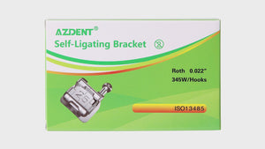 AZDENT Dental Metal Self-Ligating Brackets Mini Roth.022 Hooks 345 24/Kit - azdentall.com