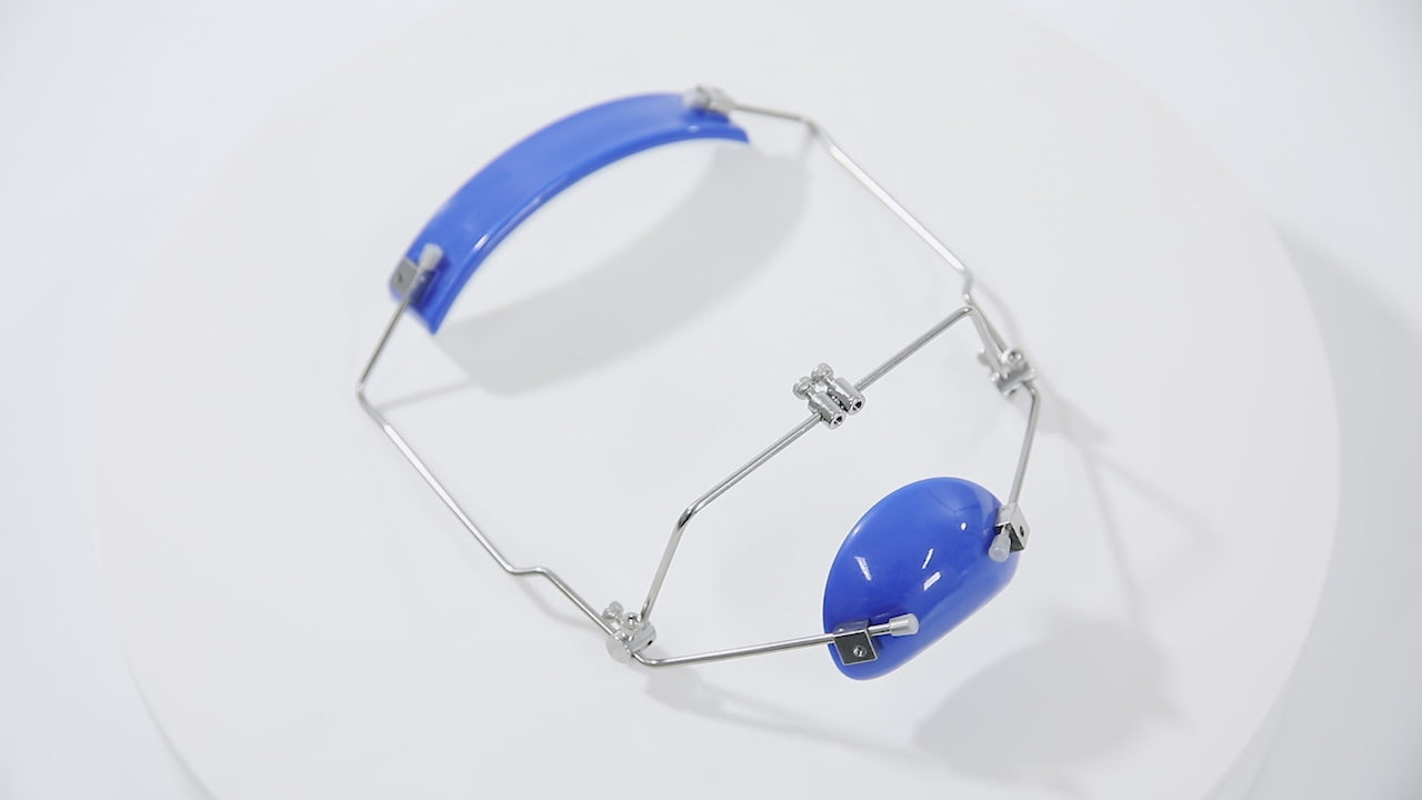 Load video: Dental Orthodontic Forward Pull Headgear Face Mask with Double Lever Adjustable - azdentall.com