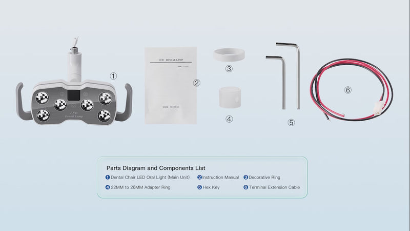 Dental Unit Chair LED Oral Light Lamp Dual-Color 6 Lights 10W with LCD Display - azdentall.com