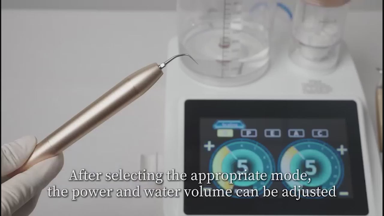 Load video: Dental PerioPluse Ultrasonic Scaler Air Polisher 2 in 1 Sandblasting Periodontal Therapy System - azdentall.com