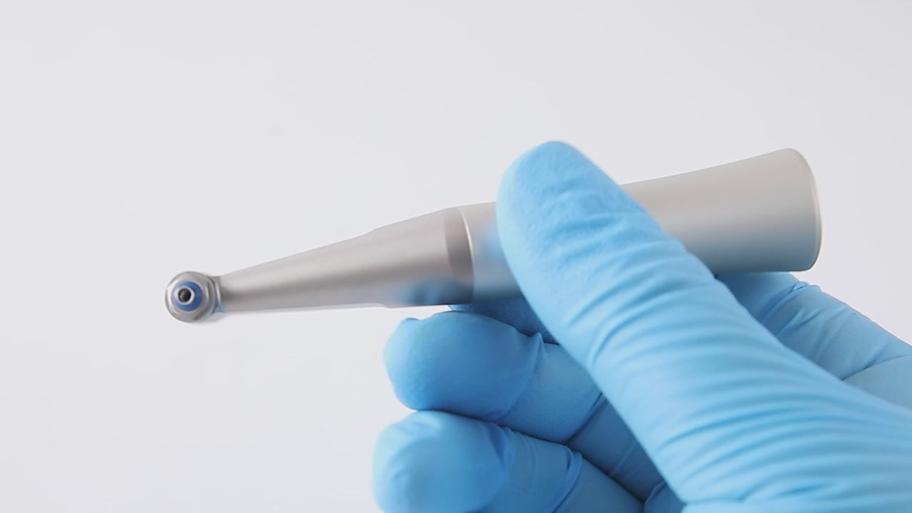 Load video: AZDENT Dental 4:1 Prophy Contra Angle Handpiece for Screw Prophy Cup/Brush - azdentall.com