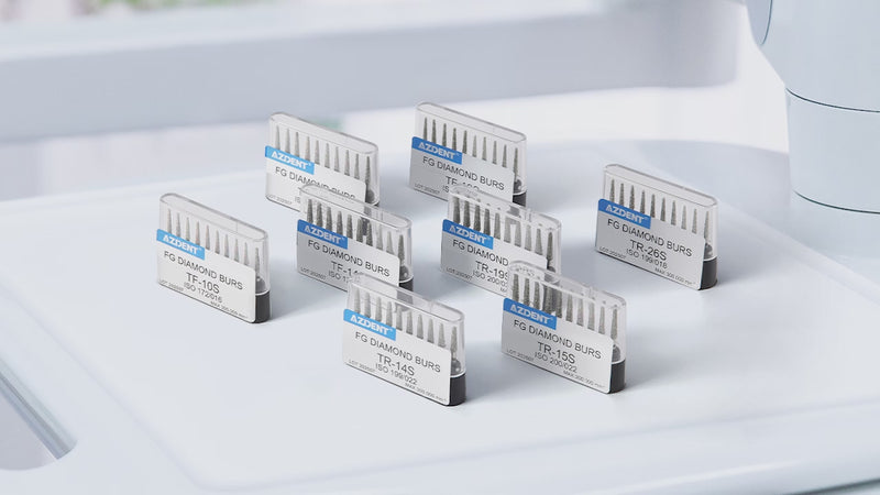 AZDENT Dental Diamond Burs Drills FG 1.6mm Flat/Round 10pcs/Box - azdentall.com