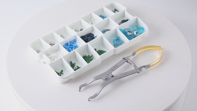 Dental Matrix Bands Sectional Matrix System C3 Metal Matrices Clamping Ring with Forceps Set - azdentall.com