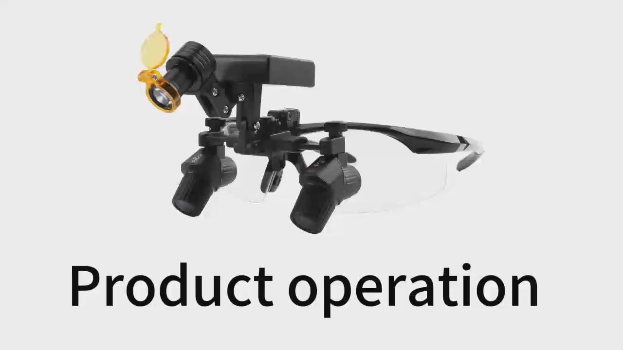Load video: Dental Magnification Medical Surgical Binocular Loupes 3.0X-6.0X with LED Head Light - azdentall.com