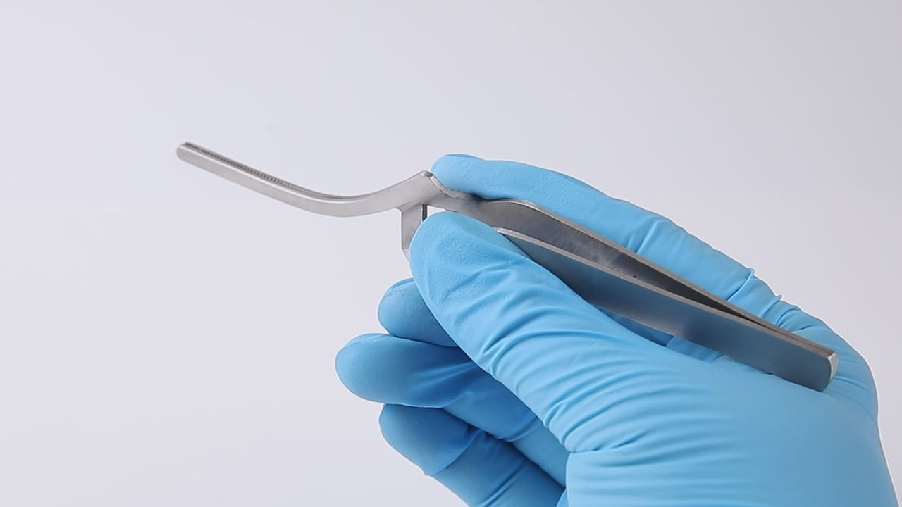 Load video: Dental Articulating Paper Holder Serrated Pliers Straight/Curve Tweezers Orthodontic Forceps