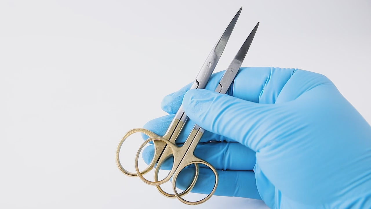 Load video: Dental Surgical Operating Scissors Stainless Steel Straight/Curved Tip SHARP Instrument - azdentall.com