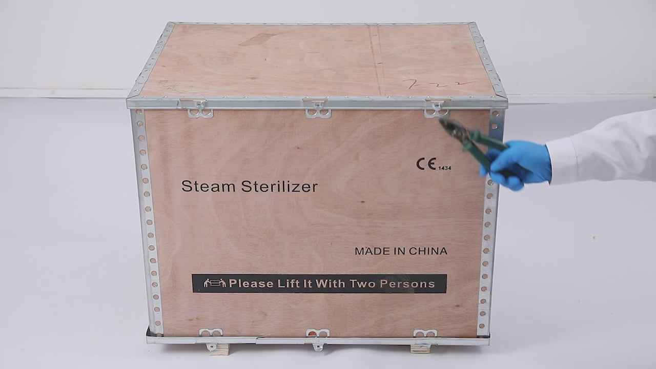 Load video: Dental 22L Class N Autoclave Steam Sterilizer LCD Table Top Dry Function - azdentall.com
