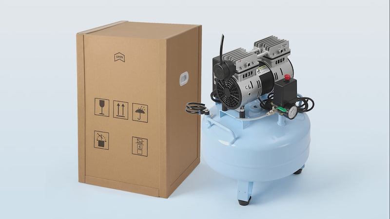 Dental Silent Oil Free Oilless Air Compressor 24L 600W 118L/min for 1PC Dental Chair - azdentall.com