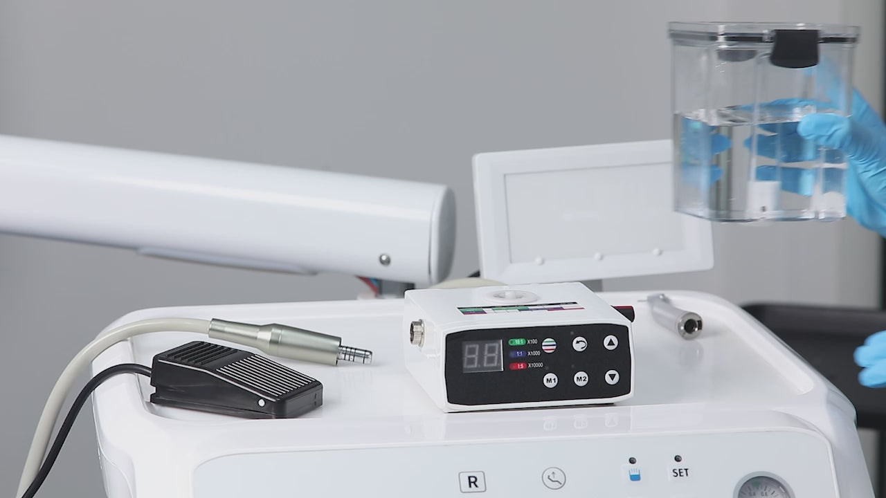 Load video: Dental LED Electric Motor Brushless with Water Supply 4 Holes - azdentall.com