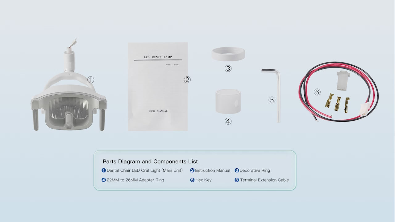 Load video: Dental Chair Reflective LED Oral Light Dual-Color Lamp for Dental Chair Unit - azdentall.com