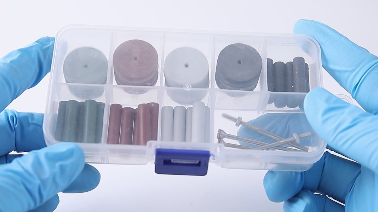 Load video: Dental Polishing Wheel Kits Silicone Rubber HP 2.35mm - azdentall.com