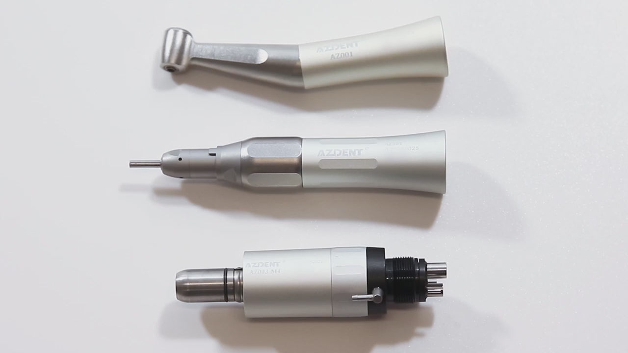 Load video: AZDENT Low Speed Handpiece &amp; Air Motor Set With External Water Spray 4 Hole - azdentall.com
