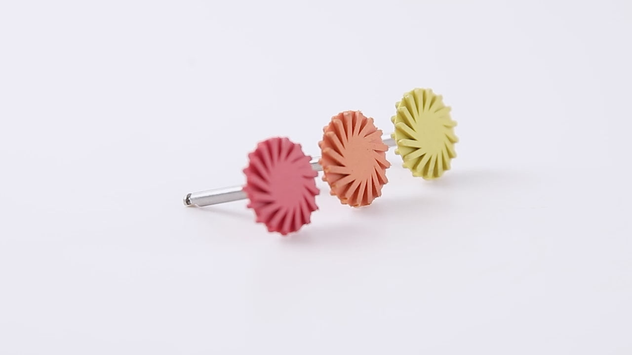 Load video: Dental Composite Polishing Wheel Rubber Polisher Coarse/Medium/Fine 1pc/Bag - azdentall.com