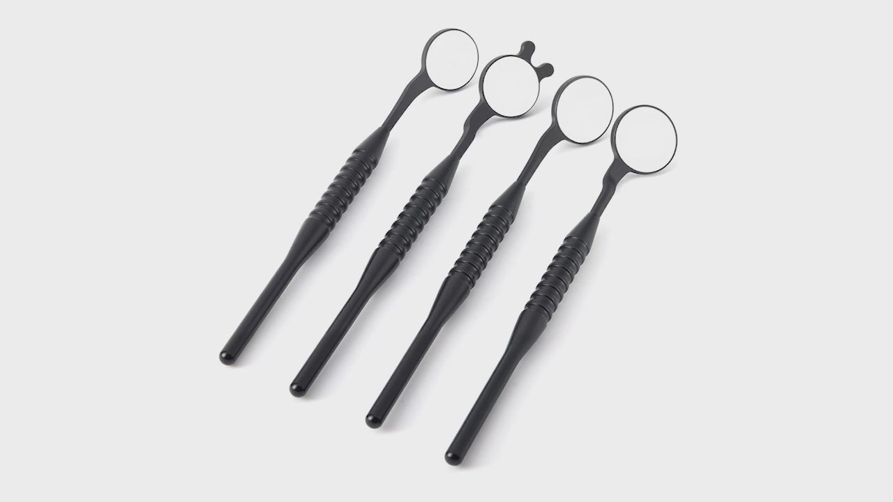 Load video: Dental Ultra Clear Mouth Mirror Imaging Sterilizable 22/24mm for Implantology and Surgery - azdentall.com