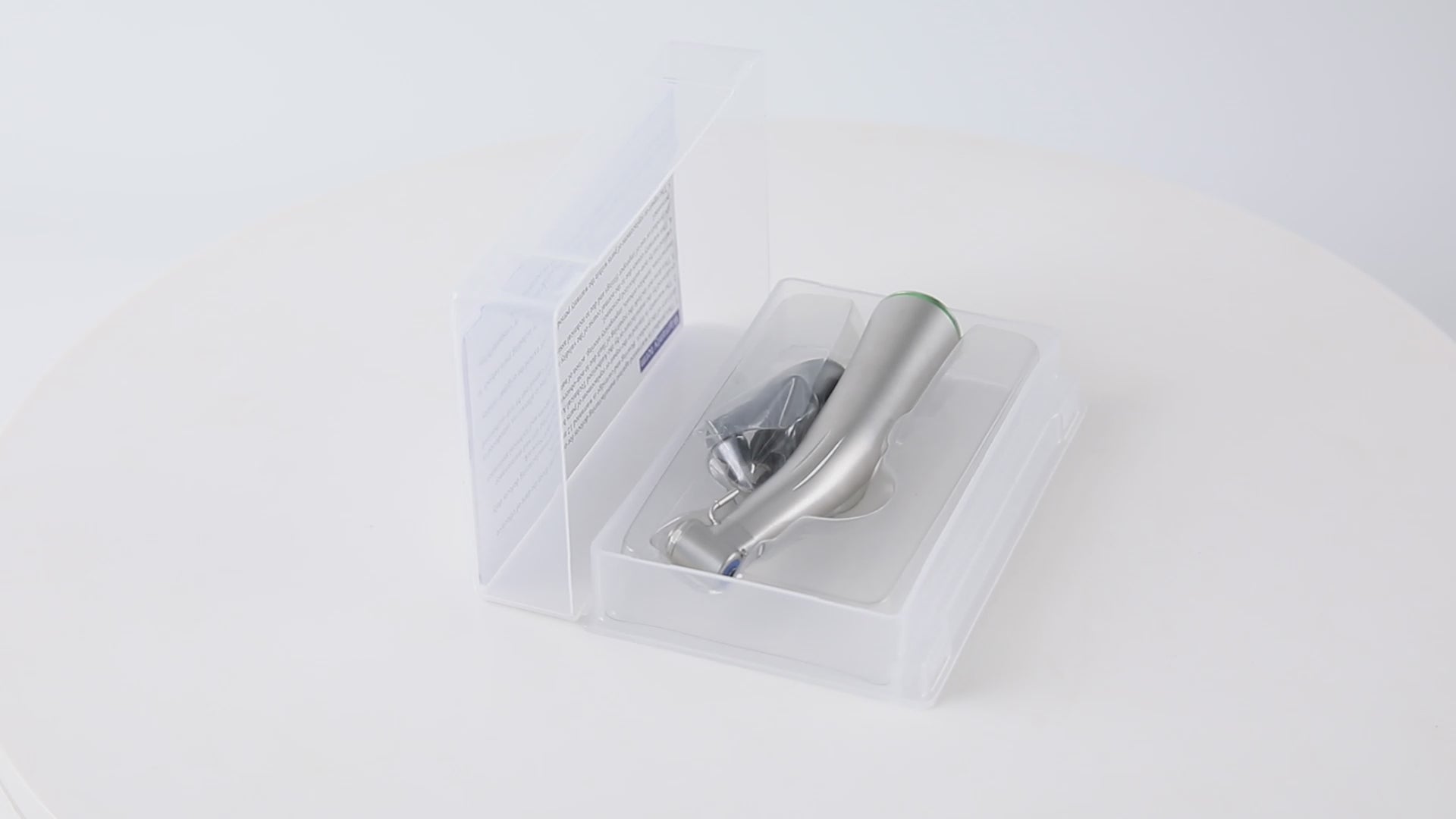 Load video: Dental LED Fiber Optic 20:1 Implant Contra Angle Low Speed Handpiece Push Button Stainless Steel Body