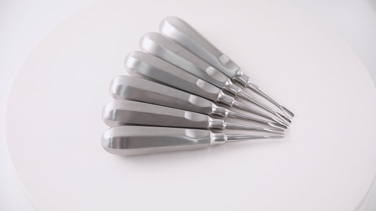 Dental Surgical Instrument Teeth Elevators Straight/Curved 6 Sizes- azdentall.com 