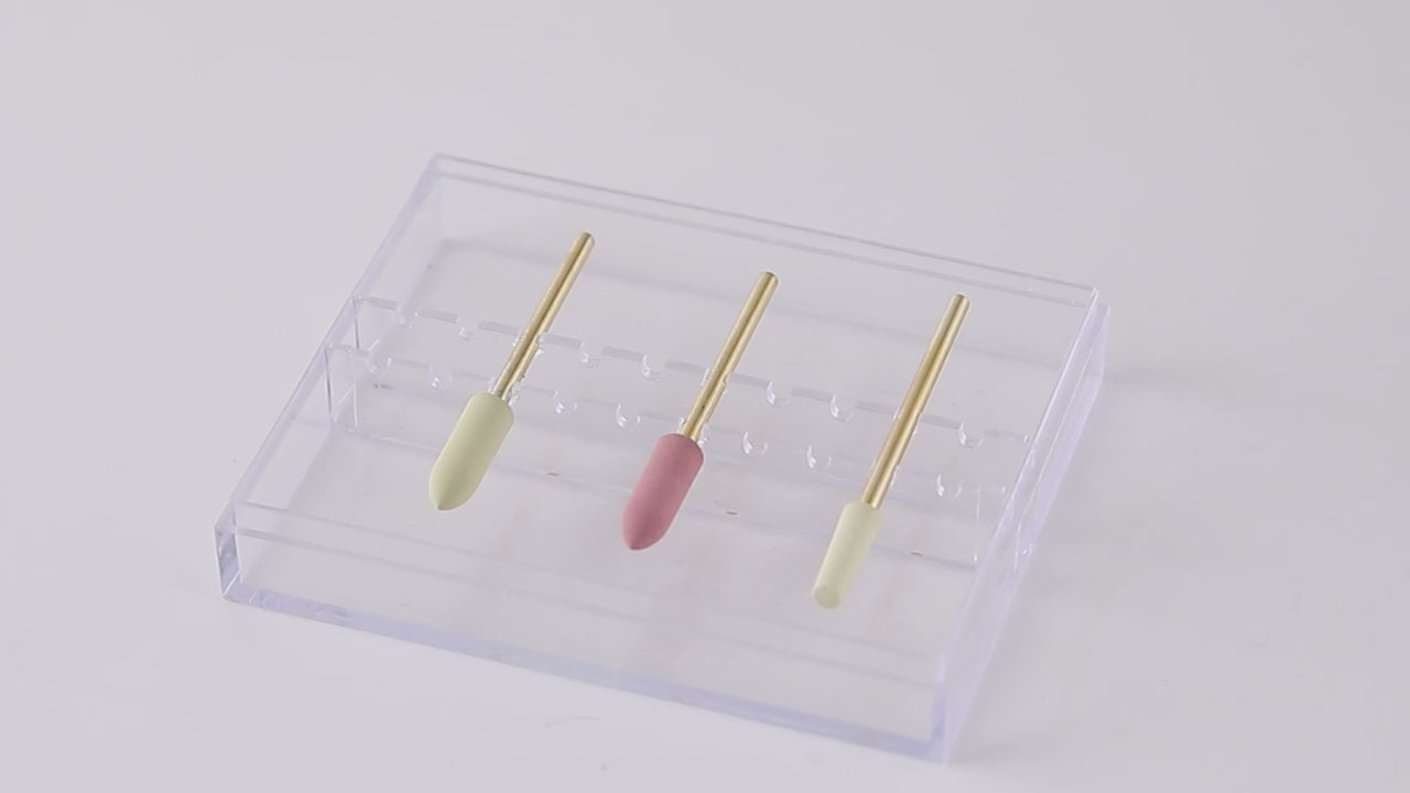 Load video: Dental Zirconia Grinding and Polishing Kit Ceramic/ Rubber Diamond Polishers HP 2.35mm 3pcs/Box - azdentall.com