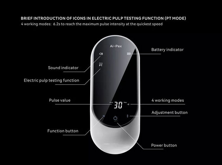 Woodpecker Ai-Pex Apex Locator with Pulp-Testing function Root Canals Four Working Modes 3.8 LCD Touch Screen - azdentall.com