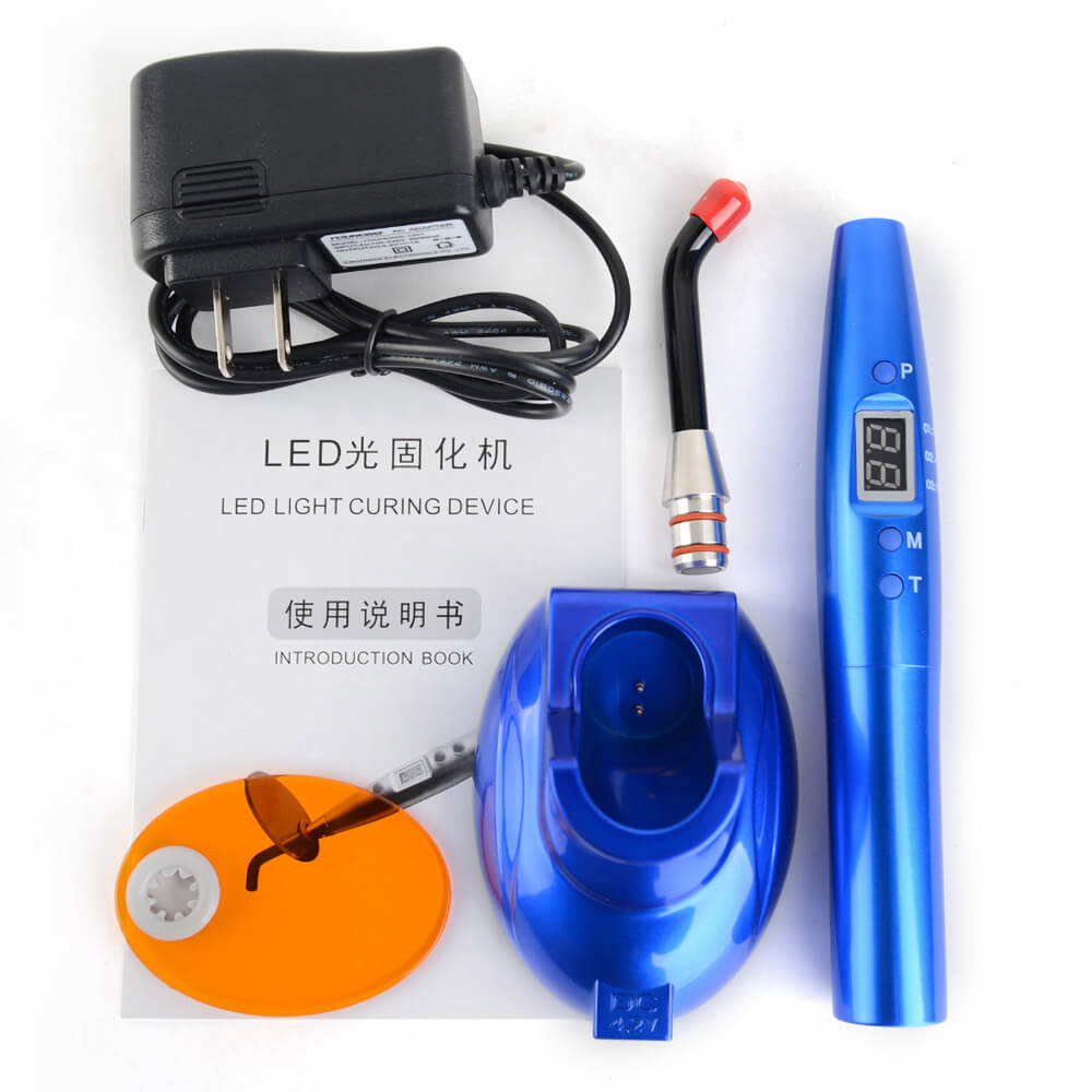 Dental LED Rainbow Curing Light Lamp Resin Cure Plastic Handle Blue