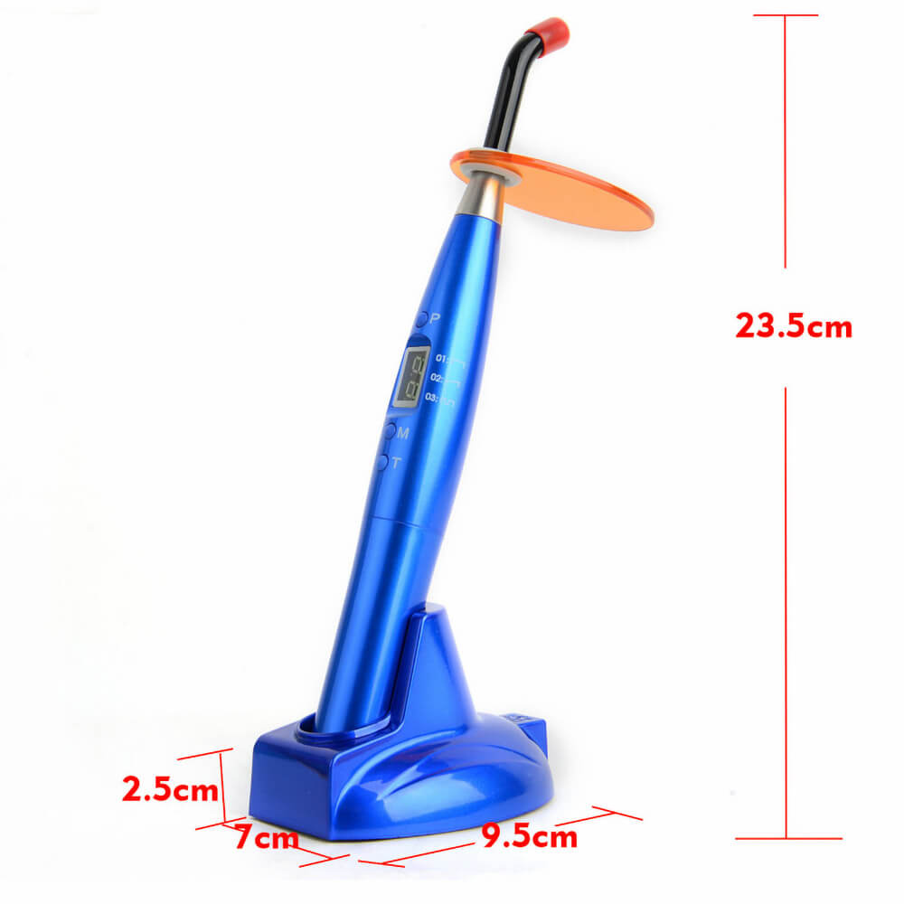 Dental LED Rainbow Curing Light Lamp Resin Cure Plastic Handle Blue