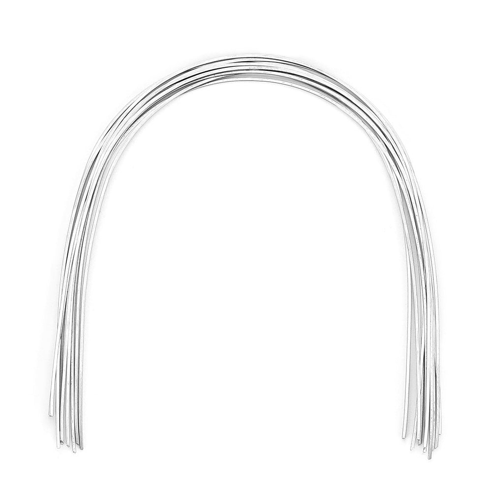  AZDENT Dental Orthodontic Archwire Stainless Steel Natural Rectangular   0.019 x 0.025 Lower 10pcs/Pack-azdentall.com