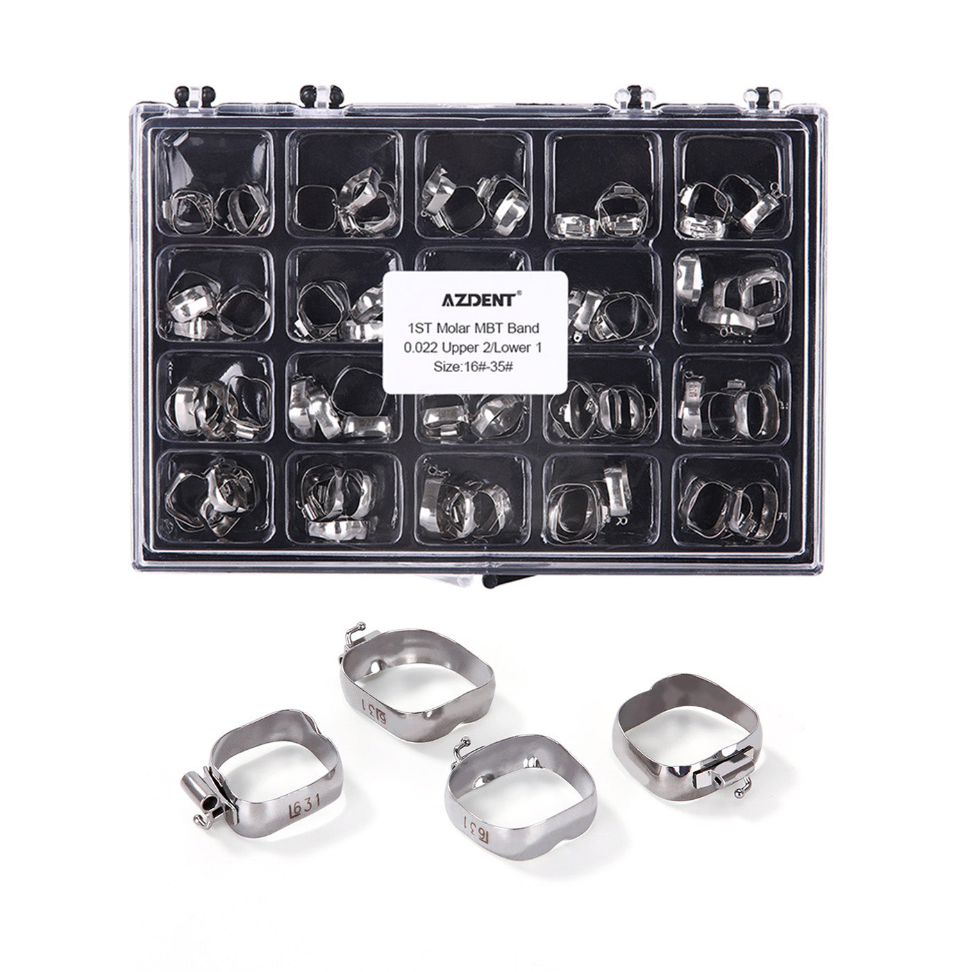 AZDENT Molar Bands with Buccal Tube First Molar MBT .022 80pcs/Box - azdentall.com