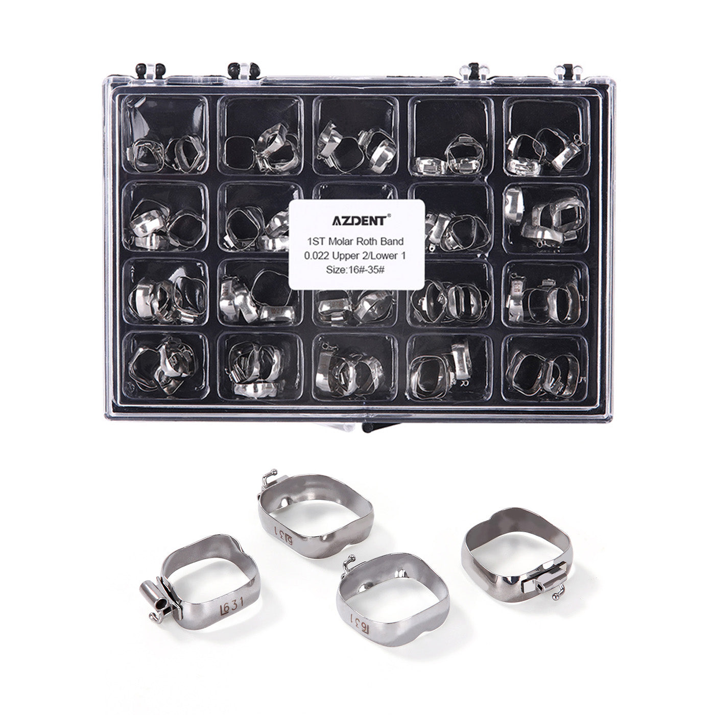 AZDENT Molar Bands with Buccal Tube First Molar Roth .022 80pcs/Box - azdentall.com