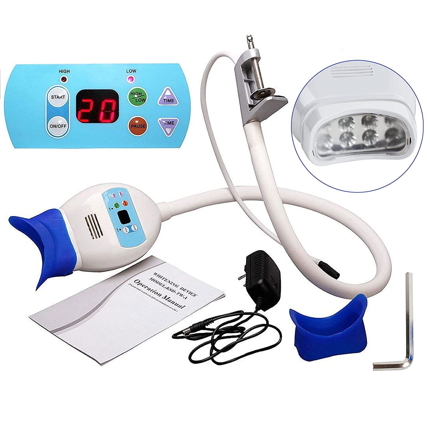 Dental Cold Whitening Light Lamp 8 Blue LED Table Type