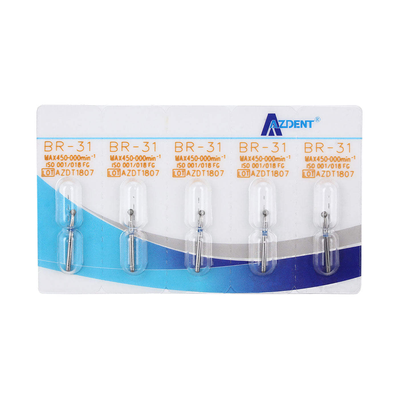 AZDENT Diamond Bur FG BR-31 Round Ball 5pcs/Pack-azdentall.com