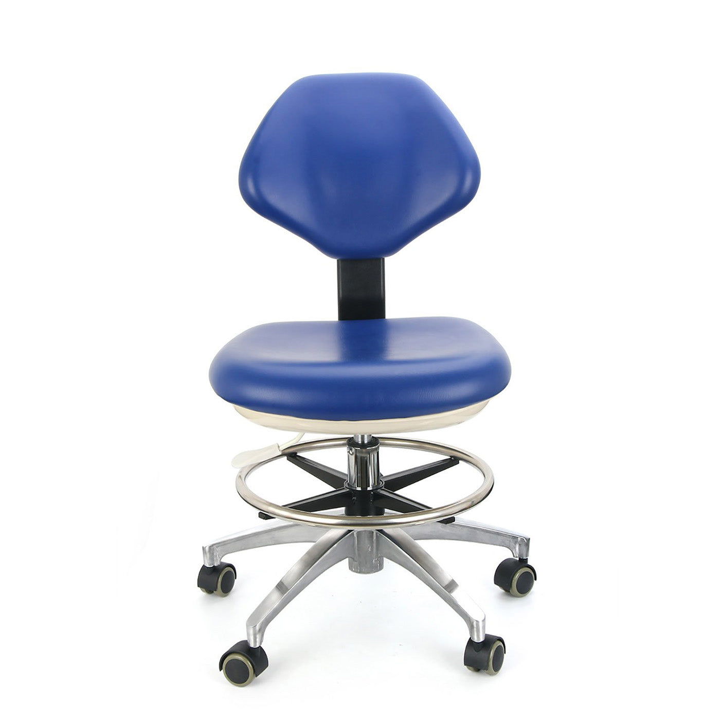 Dental Doctor Stool With Adjustable Seat And Backrest 360-Degree Rotated Blue