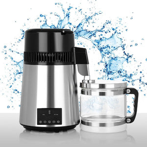 Water Distiller Stainless Steel Glass Bucket Dual Screen Touch 750W 4L 1L/H - azdentall.com