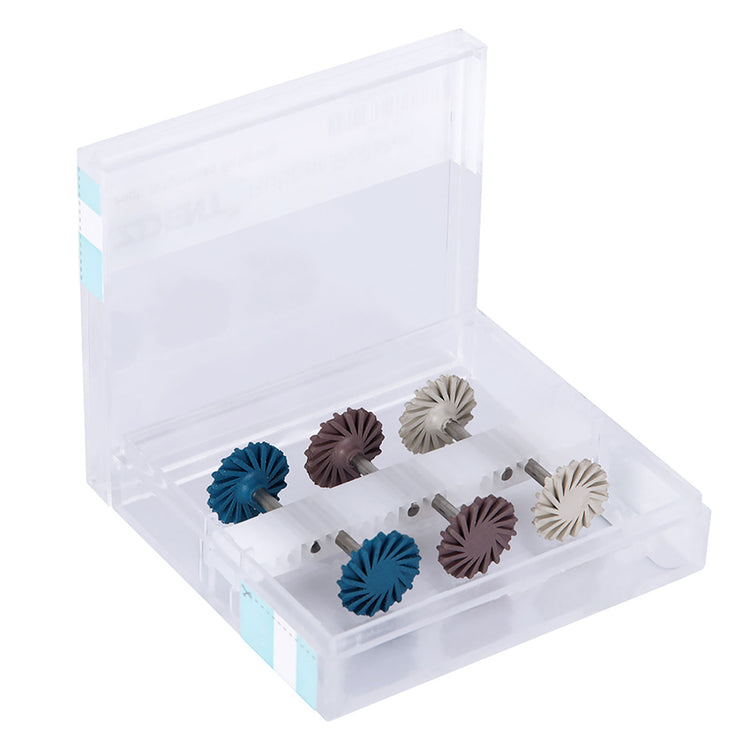 AZDENT Dental Polishing Kit Composite Ceramic Zircon Rubber Wheel 6pcs/Kit-azdentall.com