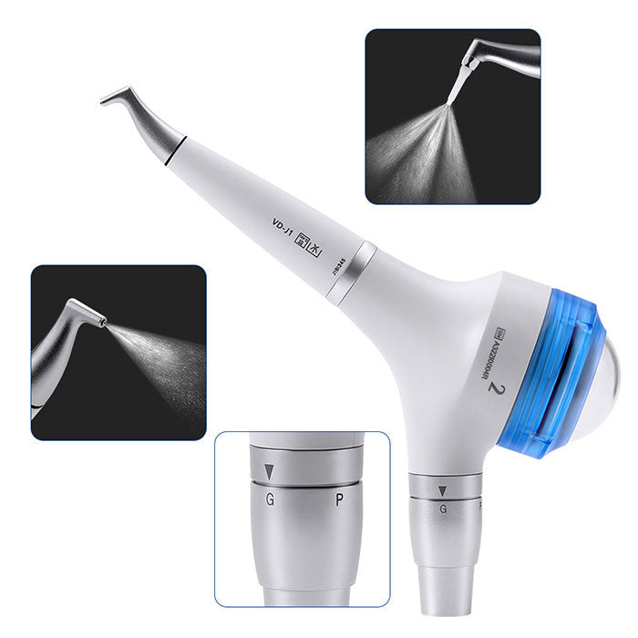 AZDENT Dental Air Polisher Prophy Teeth Whitening A2 Detachable 360° Rotating Handpiece With Quick Coupler G&P 2 Working Models-azdentall.com