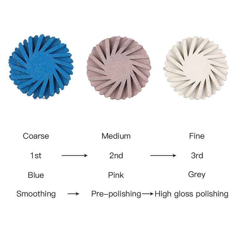 AZDENT Dental Polishing Kit Composite Ceramic Zircon Rubber Wheel 6pcs/Kit-azdentall.com
