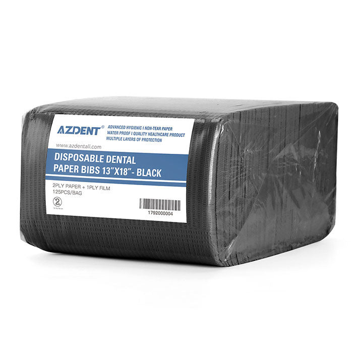 AZDENT Dental Disposable Patient Bibs 13"x18" 2-Ply Paper/1-Ply Poly 125pcs/Pack - azdentall.com