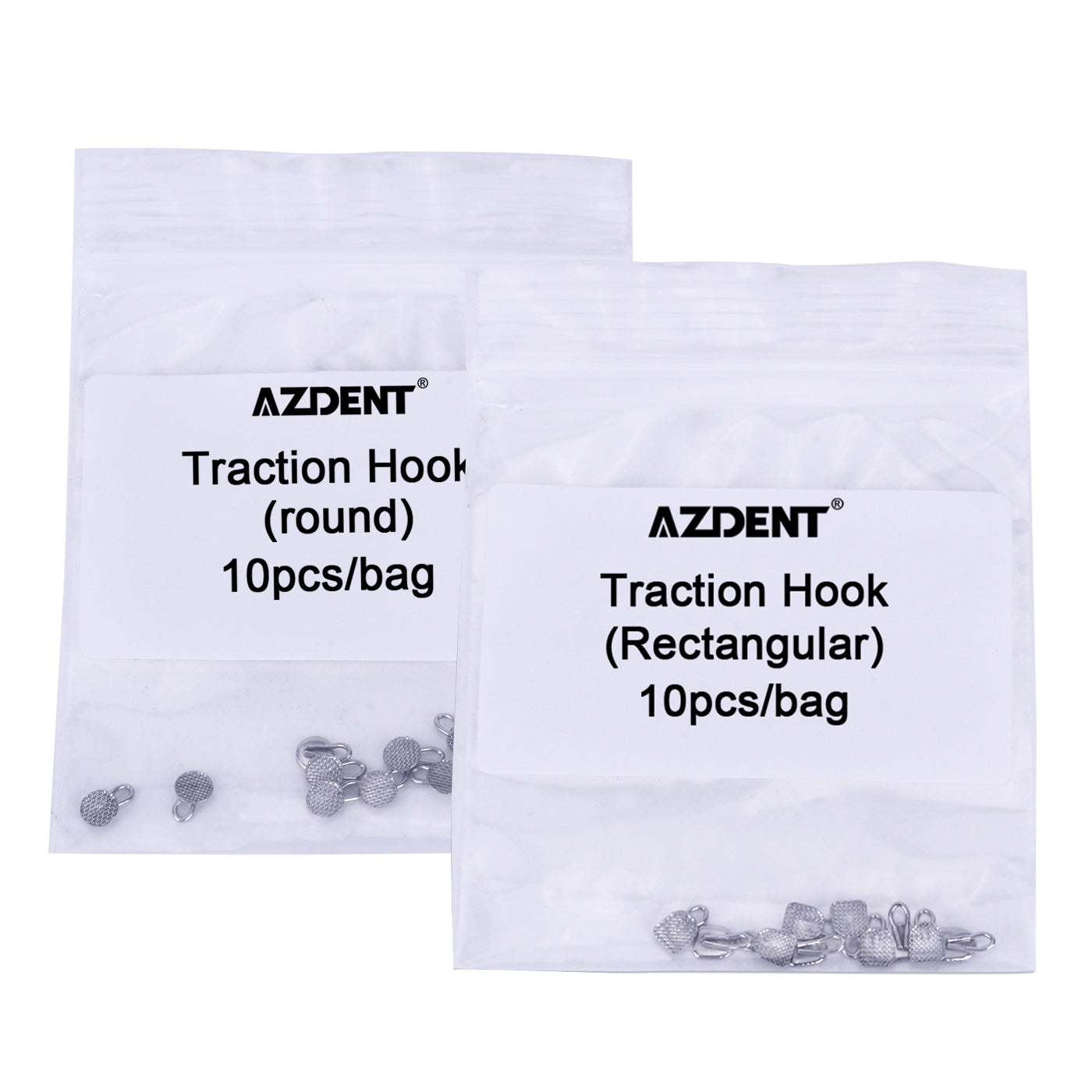 AZDENT Dental Lingual Button Consumables Round/Rectangular Bondable Traction 10pcs/Bag - azdentall.com