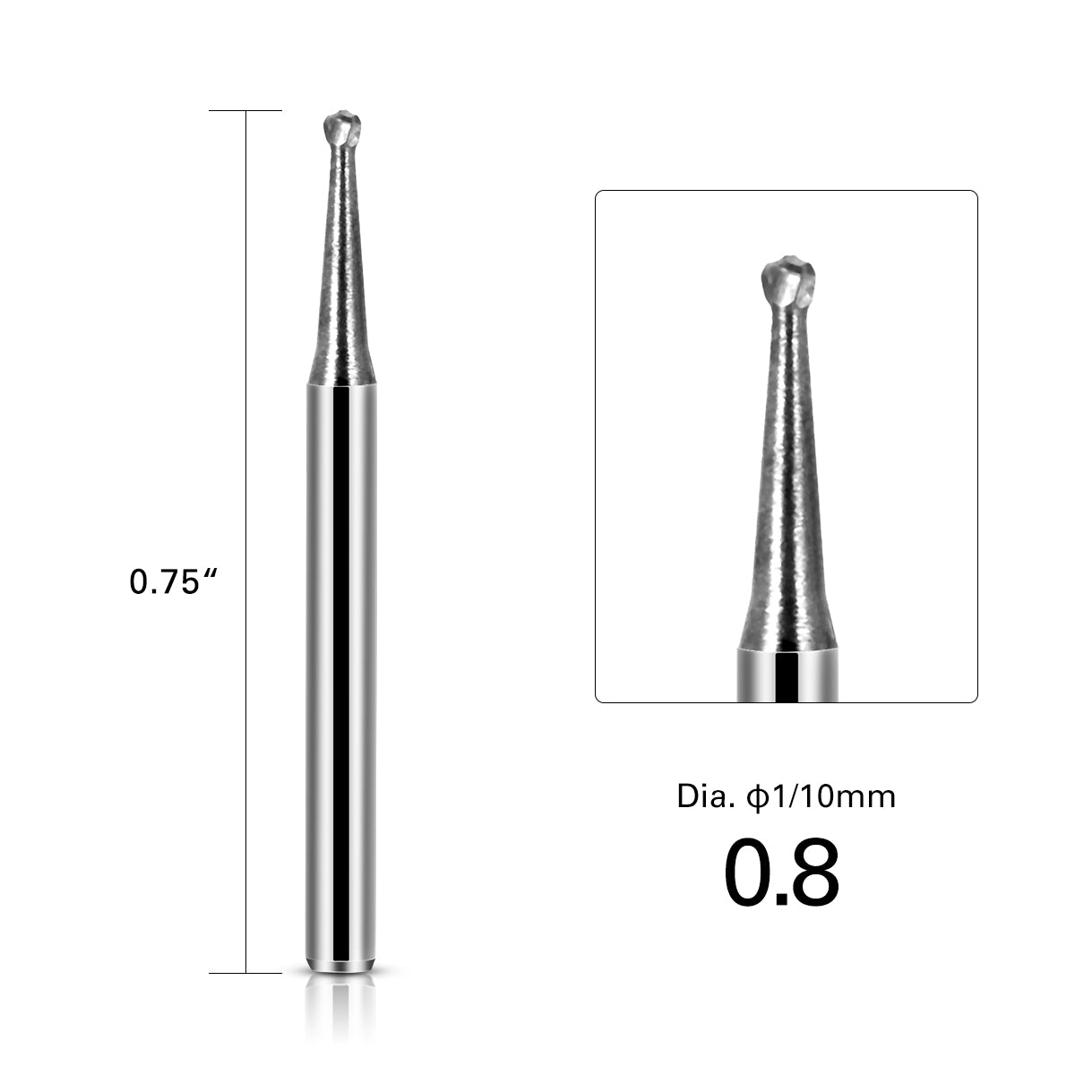 Dental FG #1 Round Carbide Bur 10pcs/Box -azdentall.com