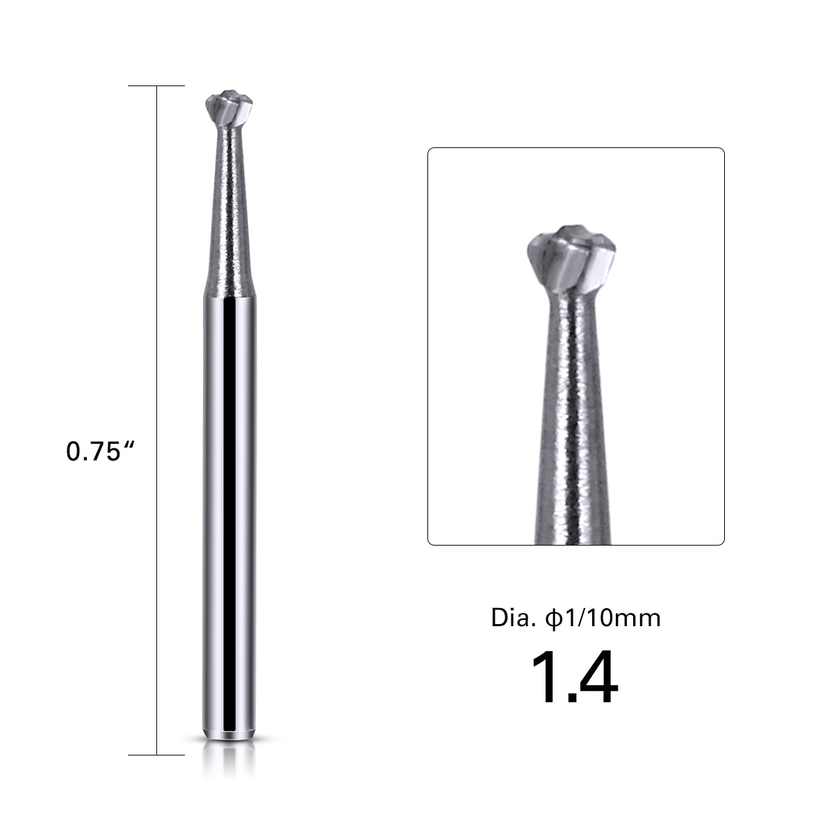 Dental FG #4 Round Carbide Bur 10pcs/Box-azdentall.com