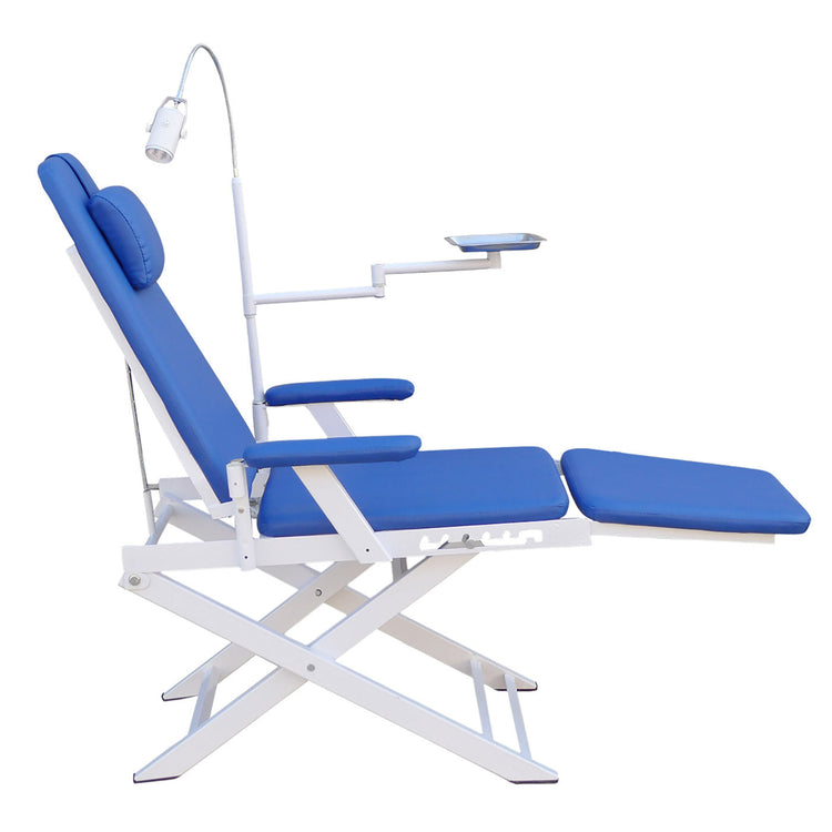 Dental Portable Chair Simple Type-Folding Chair With LED Cold Light Blue - azdentall.com