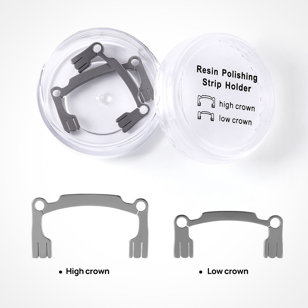Dental Resin Polishing Strip Holder Autoclavable Dentist Tool Low And High Crown 2Pcs/Box