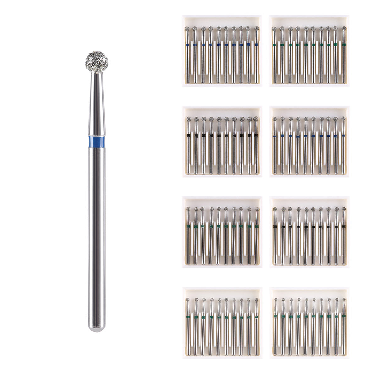 Dental Diamond Burs Drills Ball Round FG 1.6mm for High Speed Handpiece 10pcs/Pk-azdentall.com