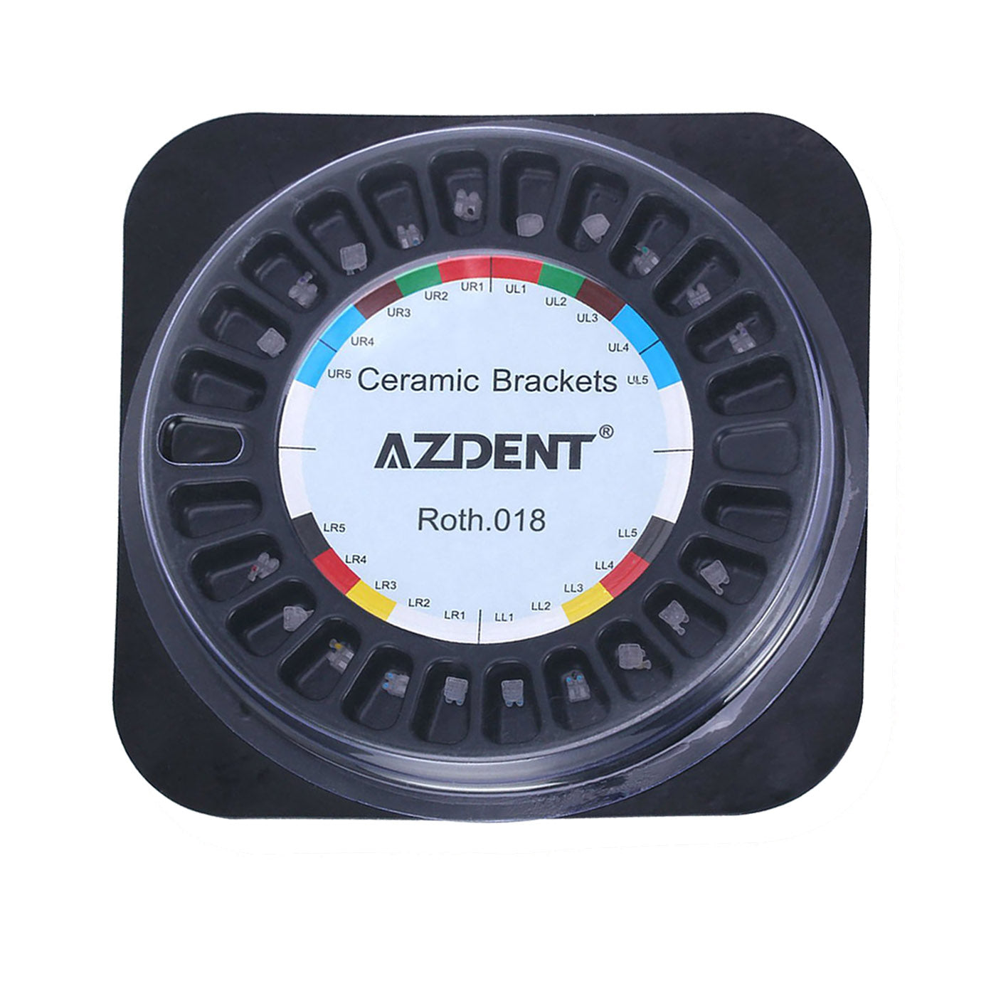 AZDENT Dental Orthodontic Ceramic Brackets Braces Roth .018 345 Hooks 20pcs/Box - azdentall.com