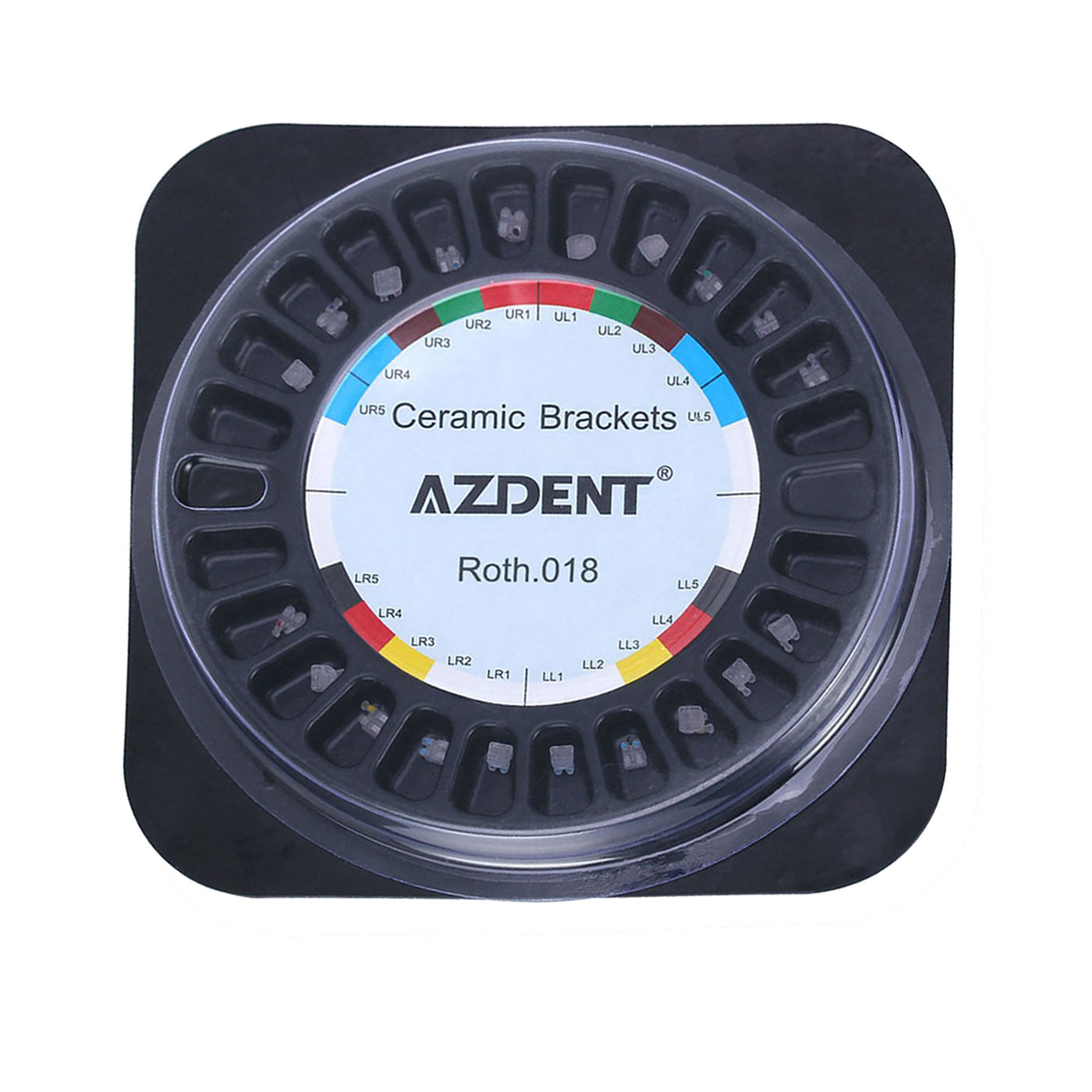 AZDENT Ceramic Brackets Roth .018 Hooks 345 20pcs/Box