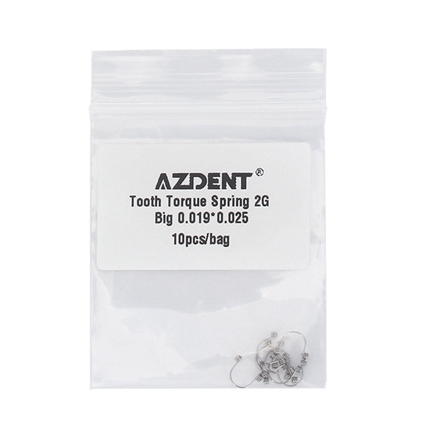 AZDENT Tooth Torque Rectangular Spring 2G Big 0.019*0.025 10pcs/Bag - azdentall.com