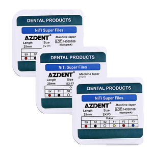 AZDENT Dental NiTi Rotary Engine Files 25mm Assorted SX-F3 6pcs/Pk - azdentall.com