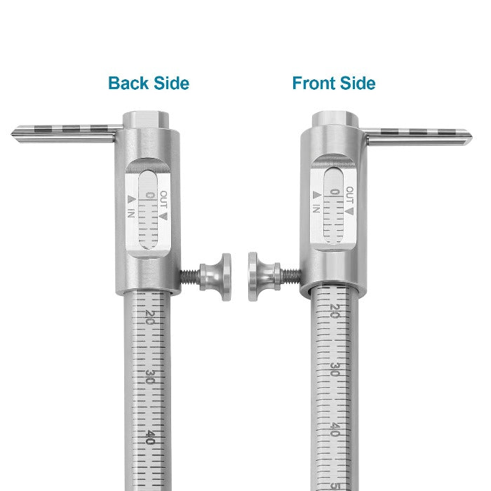 Dental Implant Measuring Gauge Orthodontic Sliding Caliper Double Scale Round 0-80mm